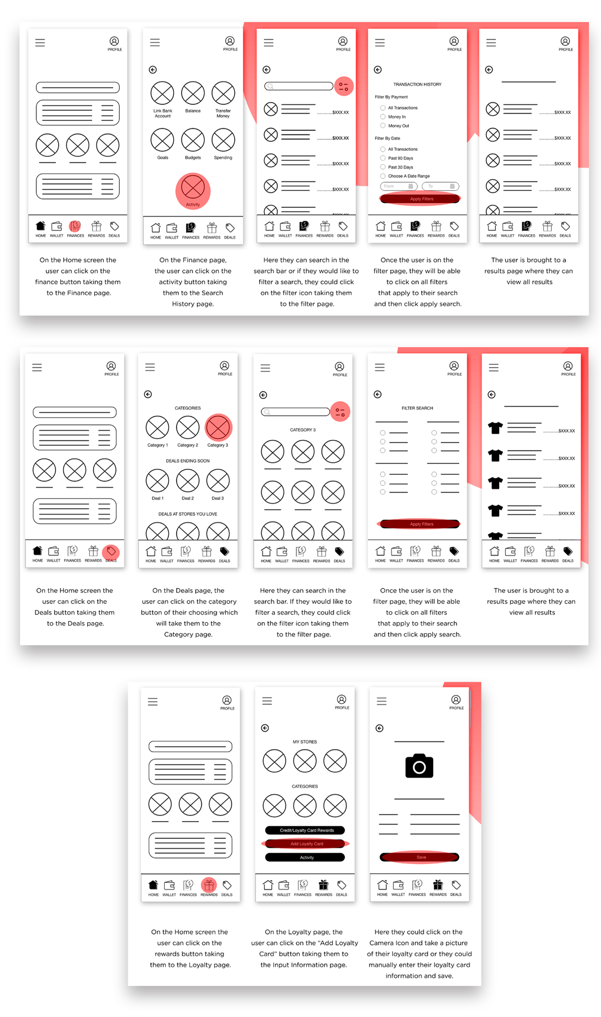 Mid Fidelity Wireframes